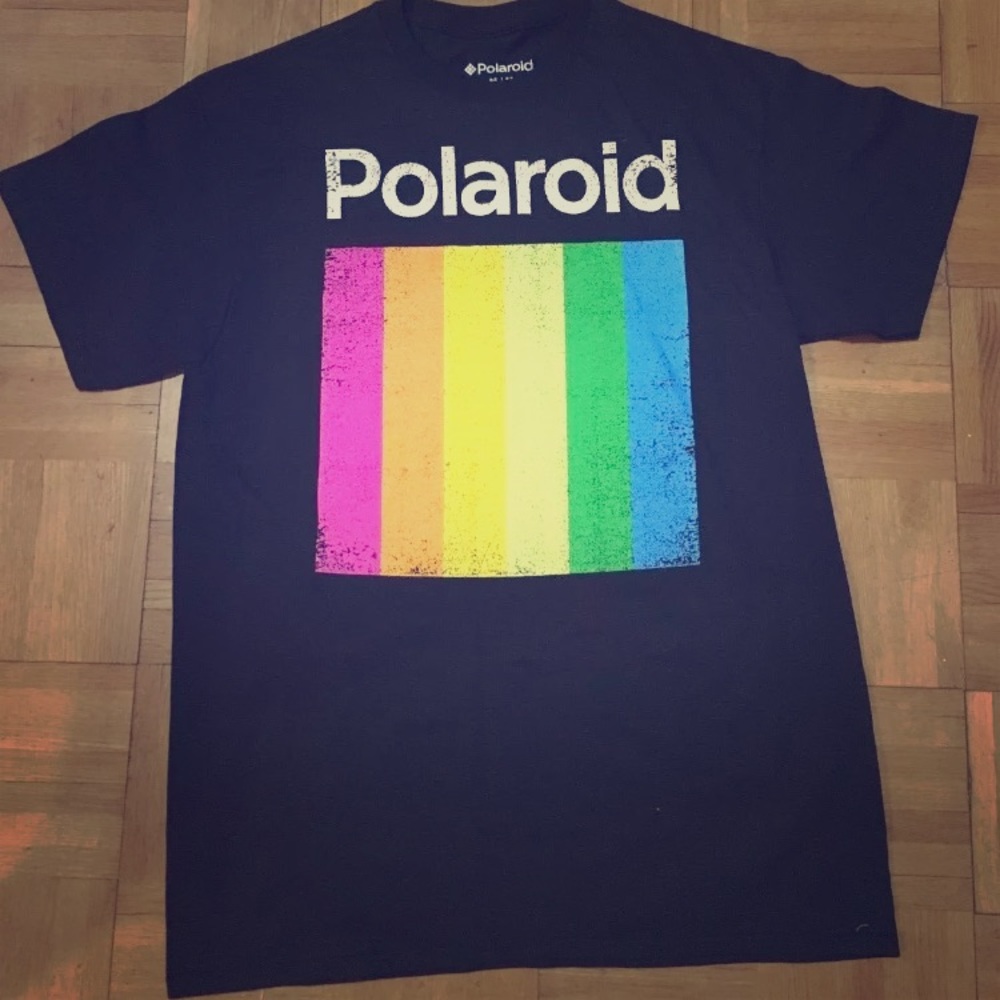 'Polaroid' official T-shirt rainbow prism 🌈 New!